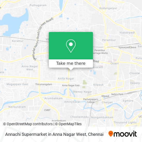 Annachi Supermarket in Anna Nagar West map