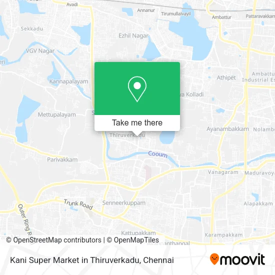 Kani Super Market in Thiruverkadu map