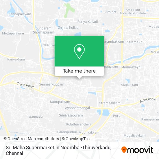 Sri Maha Supermarket in Noombal-Thiruverkadu map