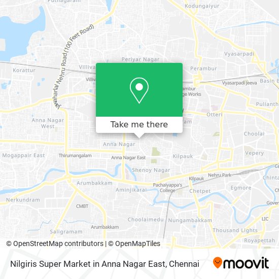 Nilgiris Super Market in Anna Nagar East map