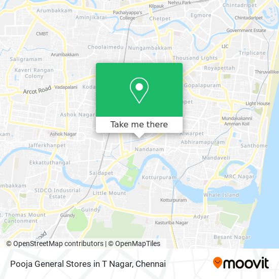 Pooja General Stores in T Nagar map