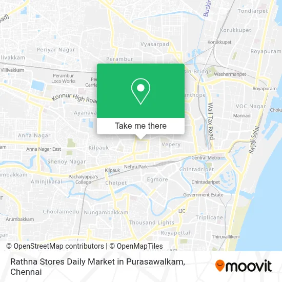 Rathna Stores Daily Market in Purasawalkam map