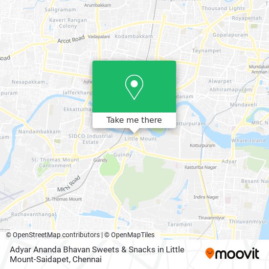 Adyar Ananda Bhavan Sweets & Snacks in Little Mount-Saidapet map