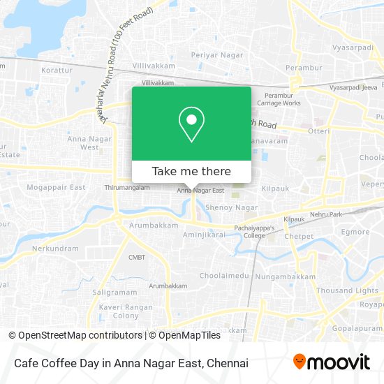 Cafe Coffee Day in Anna Nagar East map