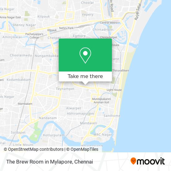 The Brew Room in Mylapore map