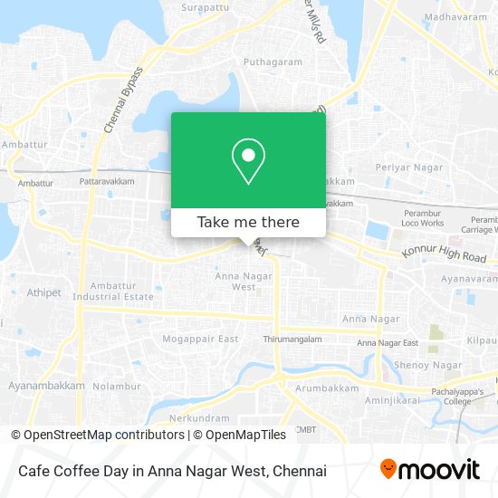 Cafe Coffee Day in Anna Nagar West map