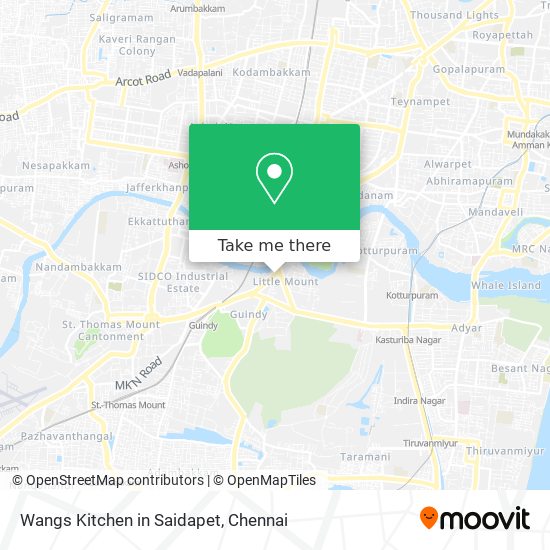 Wangs Kitchen in Saidapet map