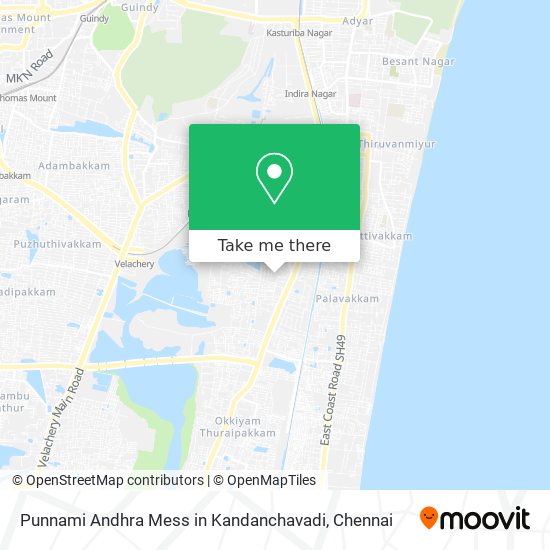 Punnami Andhra Mess in Kandanchavadi map