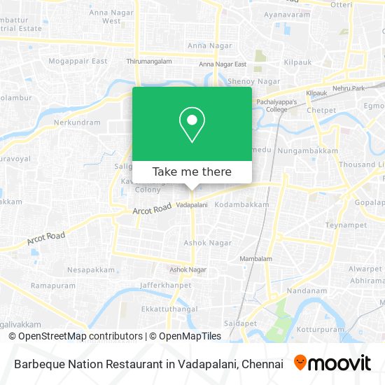 Barbeque Nation Restaurant in Vadapalani map