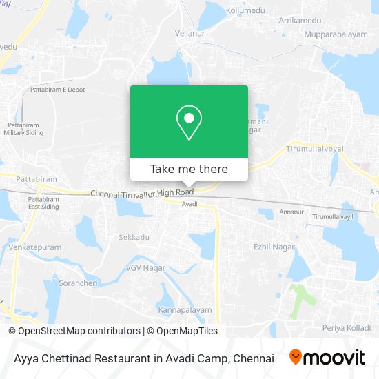 Ayya Chettinad Restaurant in Avadi Camp map