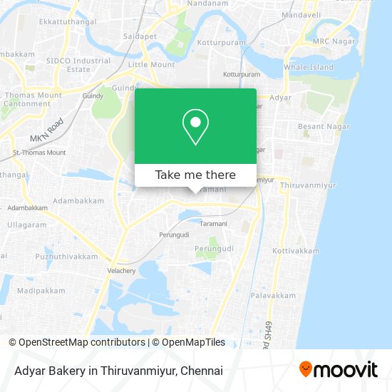 Adyar Bakery in Thiruvanmiyur map