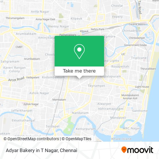 Adyar Bakery in T Nagar map