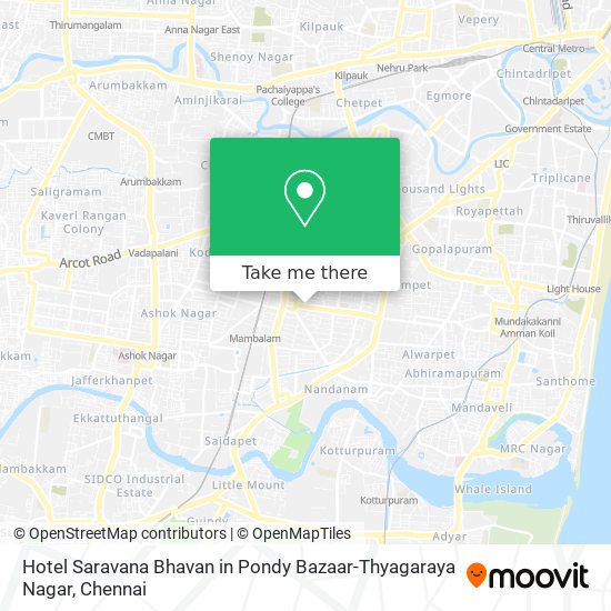 Hotel Saravana Bhavan in Pondy Bazaar-Thyagaraya Nagar map