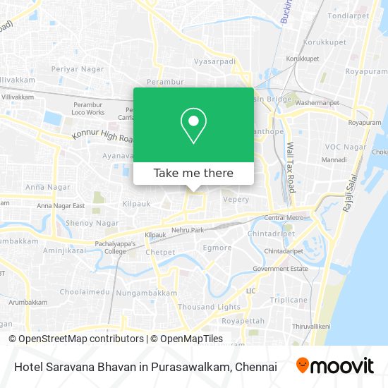 Hotel Saravana Bhavan in Purasawalkam map