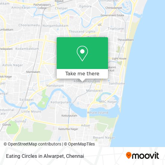 Eating Circles in Alwarpet map