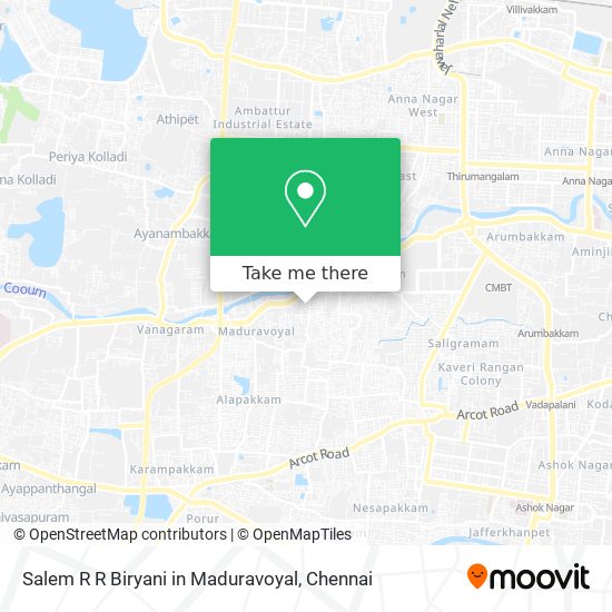 Salem R R Biryani in Maduravoyal map