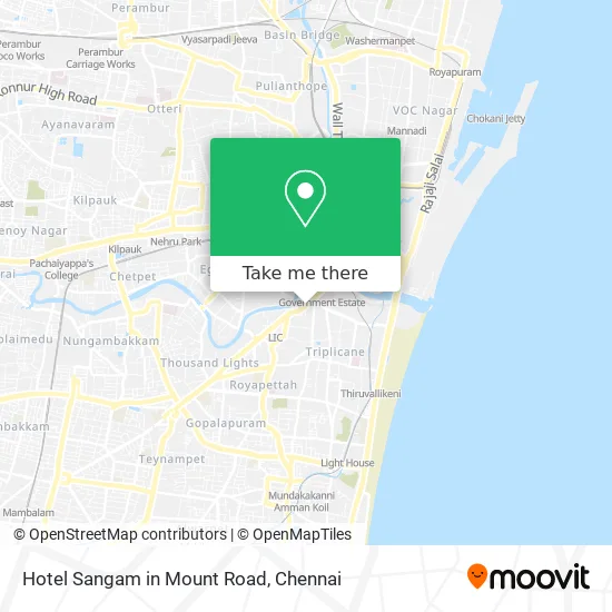 Hotel Sangam in Mount Road map