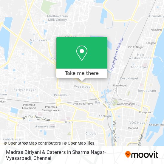 Madras Biriyani & Caterers in Sharma Nagar-Vyasarpadi map