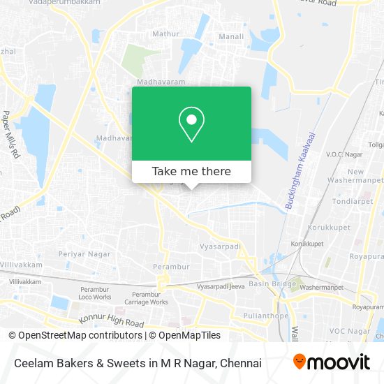 Ceelam Bakers & Sweets in M R Nagar map