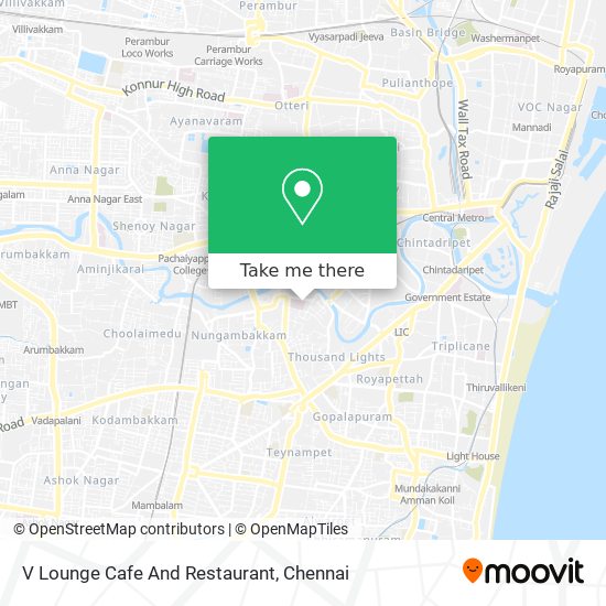V Lounge Cafe And Restaurant map
