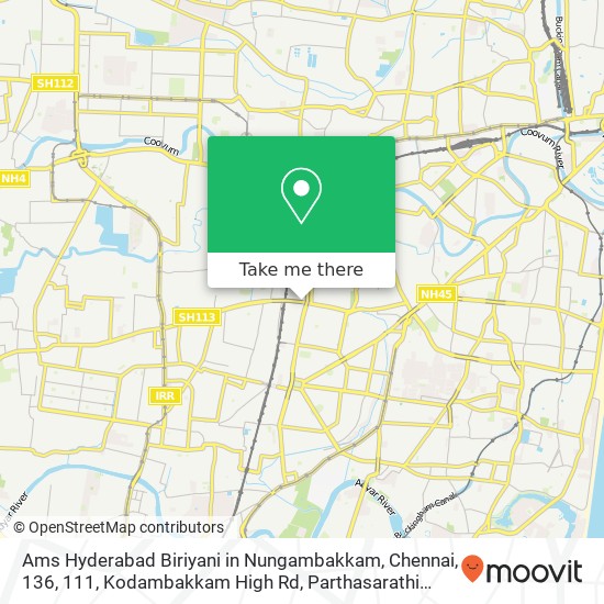 Ams Hyderabad Biriyani in Nungambakkam, Chennai, 136, 111, Kodambakkam High Rd, Parthasarathi Puram map