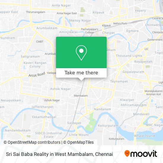 Sri Sai Baba Reality in West Mambalam map
