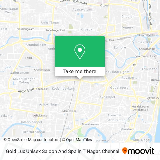 Gold Lux Unisex Saloon And Spa in T Nagar map