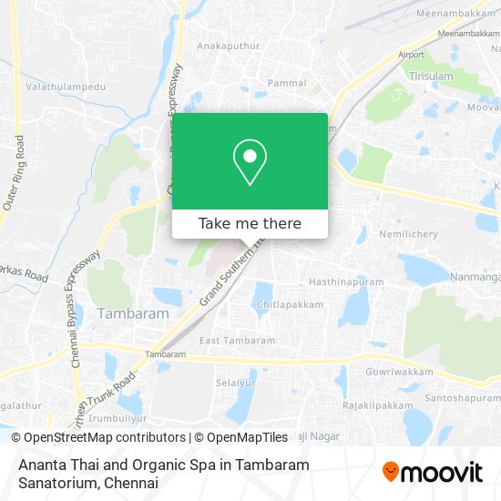 Ananta Thai and Organic Spa in Tambaram Sanatorium map