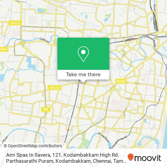 Aim Spas In Savera, 121, Kodambakkam High Rd, Parthasarathi Puram, Kodambakkam, Chennai, Tamil Nadu map