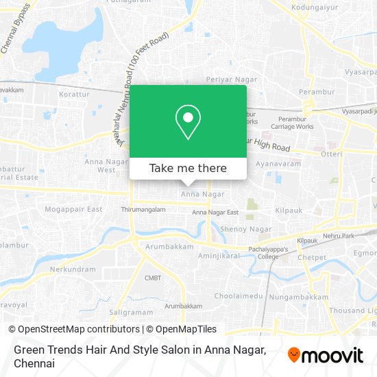 Green Trends Hair And Style Salon in Anna Nagar map
