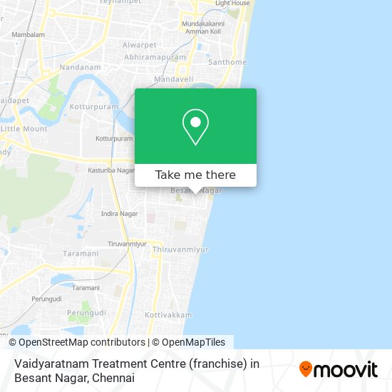 Vaidyaratnam Treatment Centre (franchise) in Besant Nagar map
