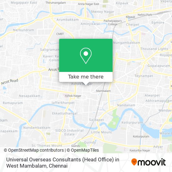 Universal Overseas Consultants (Head Office) in West Mambalam map
