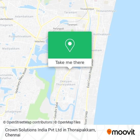 Crown Solutions India Pvt Ltd in Thoraipakkam map
