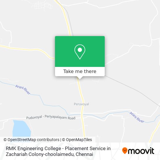 RMK Engineering College - Placement Service in Zachariah Colony-choolaimedu map