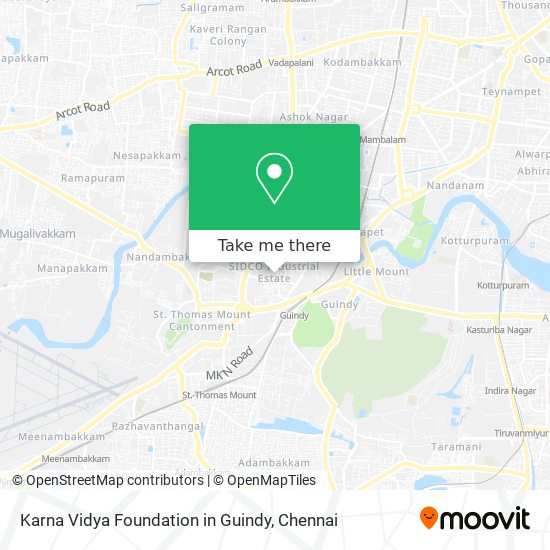 Karna Vidya Foundation in Guindy map
