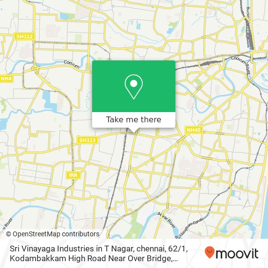 Sri Vinayaga Industries in T Nagar, chennai, 62 / 1, Kodambakkam High Road Near Over Bridge, Kodambak map