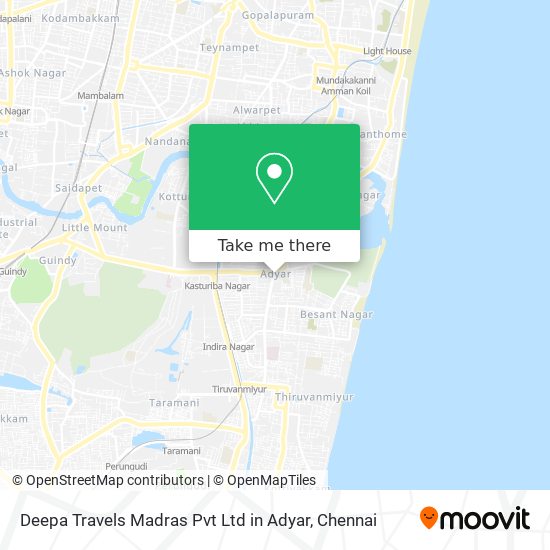 Deepa Travels Madras Pvt Ltd in Adyar map