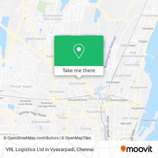 VRL Logistics Ltd in Vyasarpadi map