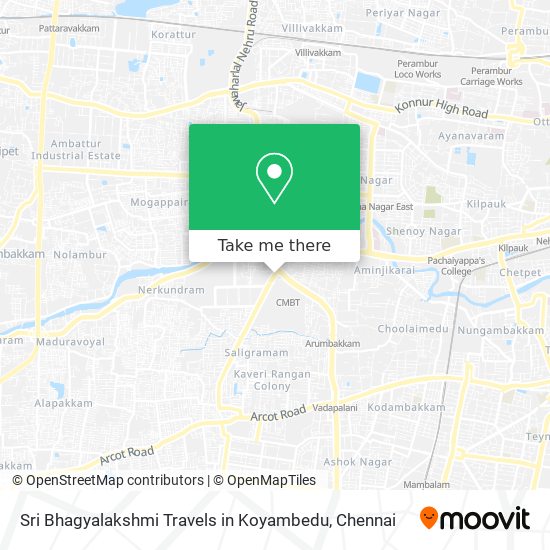 Sri Bhagyalakshmi Travels in Koyambedu map