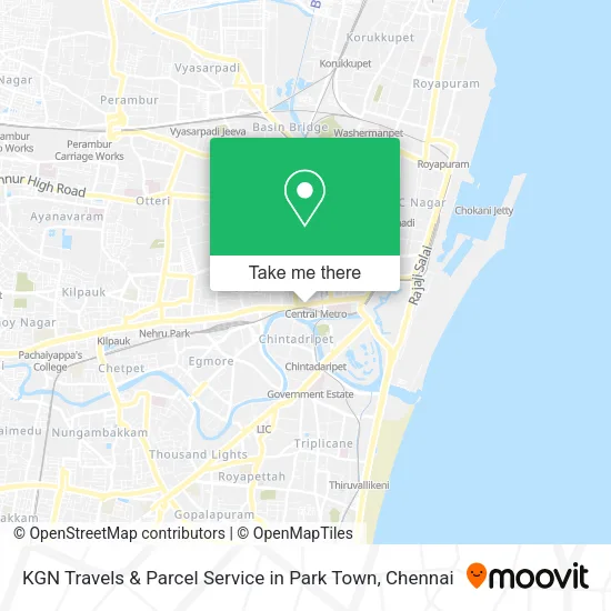 KGN Travels & Parcel Service in Park Town map