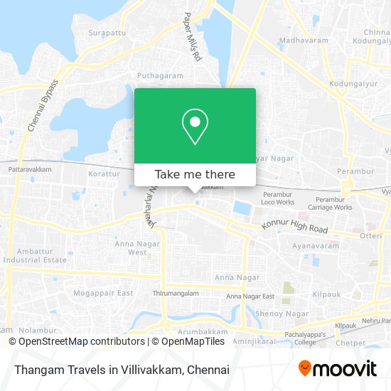 Thangam Travels in Villivakkam map