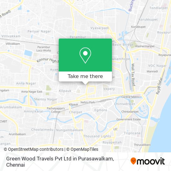 Green Wood Travels Pvt Ltd in Purasawalkam map