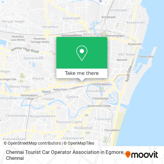 Chennai Tourist Car Operator Association in Egmore map