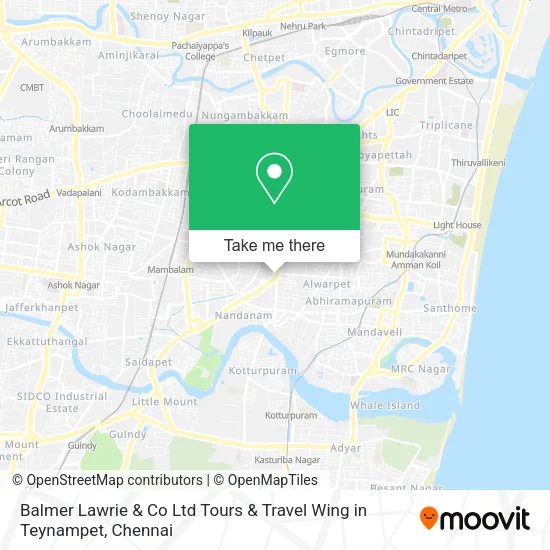 Balmer Lawrie & Co Ltd Tours & Travel Wing in Teynampet map