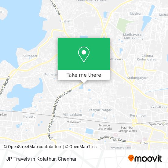 JP Travels in Kolathur map