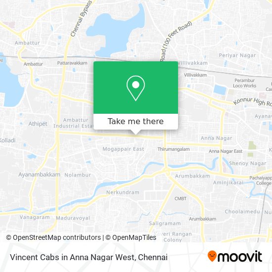 Vincent Cabs in Anna Nagar West map