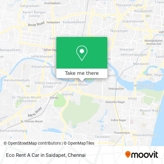 Eco Rent A Car in Saidapet map