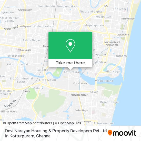 Devi Narayan Housing & Property Developers Pvt Ltd in Kotturpuram map