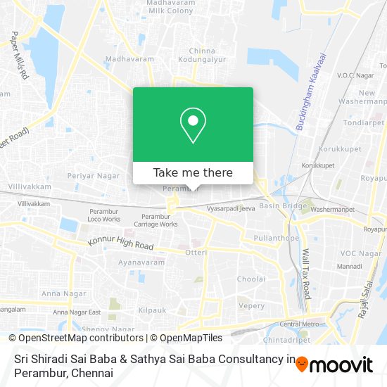 Sri Shiradi Sai Baba & Sathya Sai Baba Consultancy in Perambur map