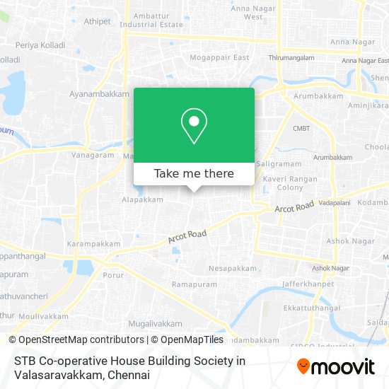 STB Co-operative House Building Society in Valasaravakkam map